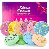 Tinyera Gifts for Women, 10-Pack Shower Steamers Bath Bombs Bulk Gift Set with Essential Oils for Self Care & SPA Relaxation, Stress Relief, Birthday Holiday Gifts for Her & Teen Girls.