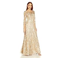 Adrianna Papell Women's Embroidered a Line Gown