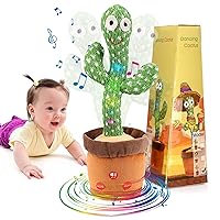 Emoin Dancing Cactus Baby Toys, Talking Cactus Toys Repeats What You Say Baby Boy Toys, Dancing Cactus Mimicking Toy with LED English Sing Talking 15 Second Voice Recorder