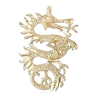 14K Yellow Gold Dragon Charm Small Pendant For Necklace or Chain