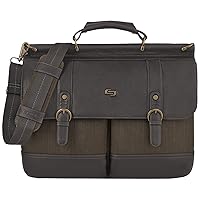 Solo Thompson 15.6-Inch Briefcase with Padded Laptop Compartment, Brown