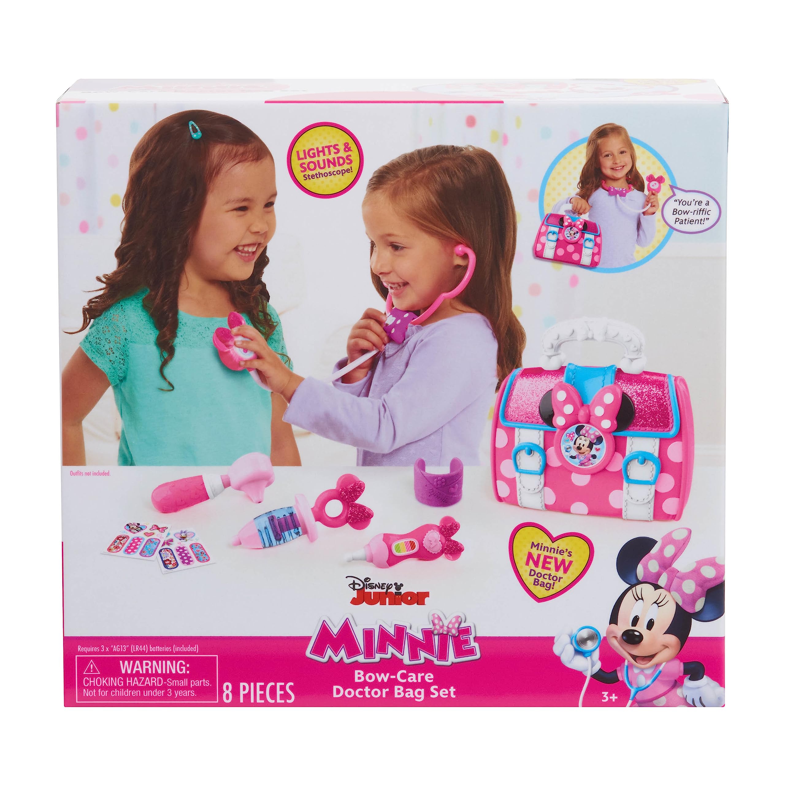 Disney Junior’s Minnie Mouse Bow-Care Doctor Bag Set, Dress Up and Pretend Play, Kids Toys for Ages 3 Up, Gifts and Presents by Just Play