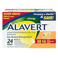 Allergy 24 Hour Relief, Citrus Burst Flavor, Orally Disintegrating Allergy Tablets, Non-drowsy Antihistamine, Loratadine 10mg, 60 Count
