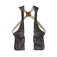 Brown Leather Shoulder Holster Bag Phone Holster For Men Leather Utility Vest Holster Wallet