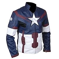 F&H Kid's Genuine Leather Superhero America Captain Fight Suit Jacket