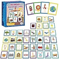 gisgfim 50 Pairs Memory Matching Game Bible Concentration Memory Matching Games Educational Matching Card Game A Fun & Fast Christian Theme Memory Game Gift for Birthday Easter