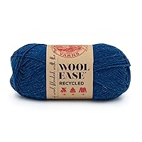 Lion Brand Yarn Wool-Ease Recycled, Yarn for Crochet, Royal Blue, 1 Pack