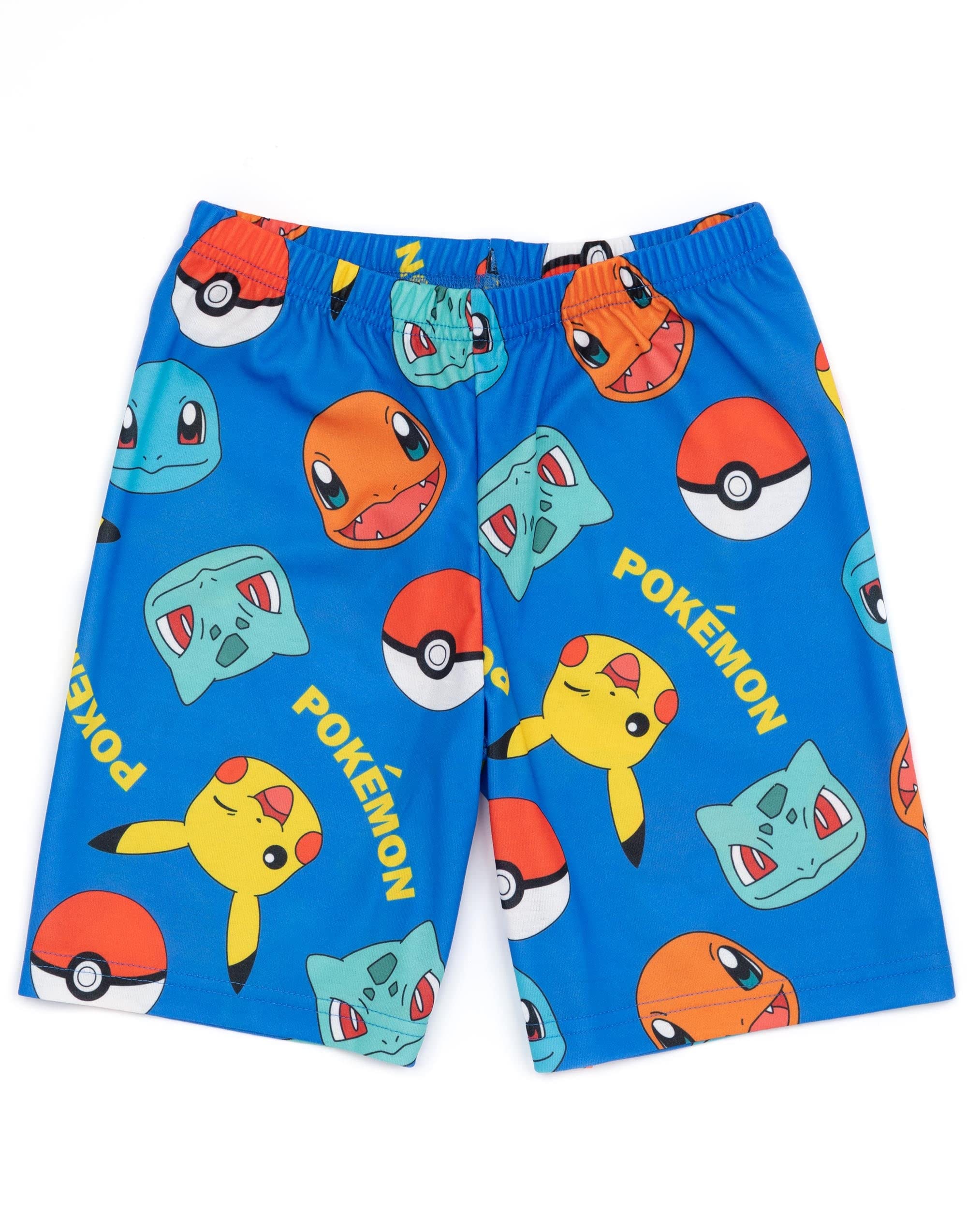 Pokemon Boys 2 Pack Pyjamas Kids Pikachu Bulbasaur Charmander Squirtle T-Shirts Shorts Set Sleepwear