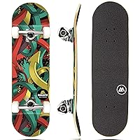 Magneto Complete Skateboard | Maple Wood | ABEC 5 Bearings | Double Kick Concave Deck | Kids Skateboard Cruiser Skateboard | Skateboards for Beginners, Teens & Adults (Free Stickers Included)