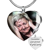 Fanery sue Personalized Ashes Necklace for Women Men Custom Engraving Photo & Text Cremation Jewelry Urn Necklace for Ashes Memorial Keepsake for Loss Loved One