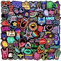 100Pcs Neon Stickers Decal, Waterproof Vinyl Stickers Pack for Bumper, Laptop, Skateboard, Water Bottle, Luggage, Phone, Graffiti Stickers for Adults