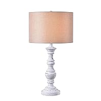Kenroy Home 35273CHLK Georgia Table Lamp with Chalk White Finish, Rustic Style, 28.25