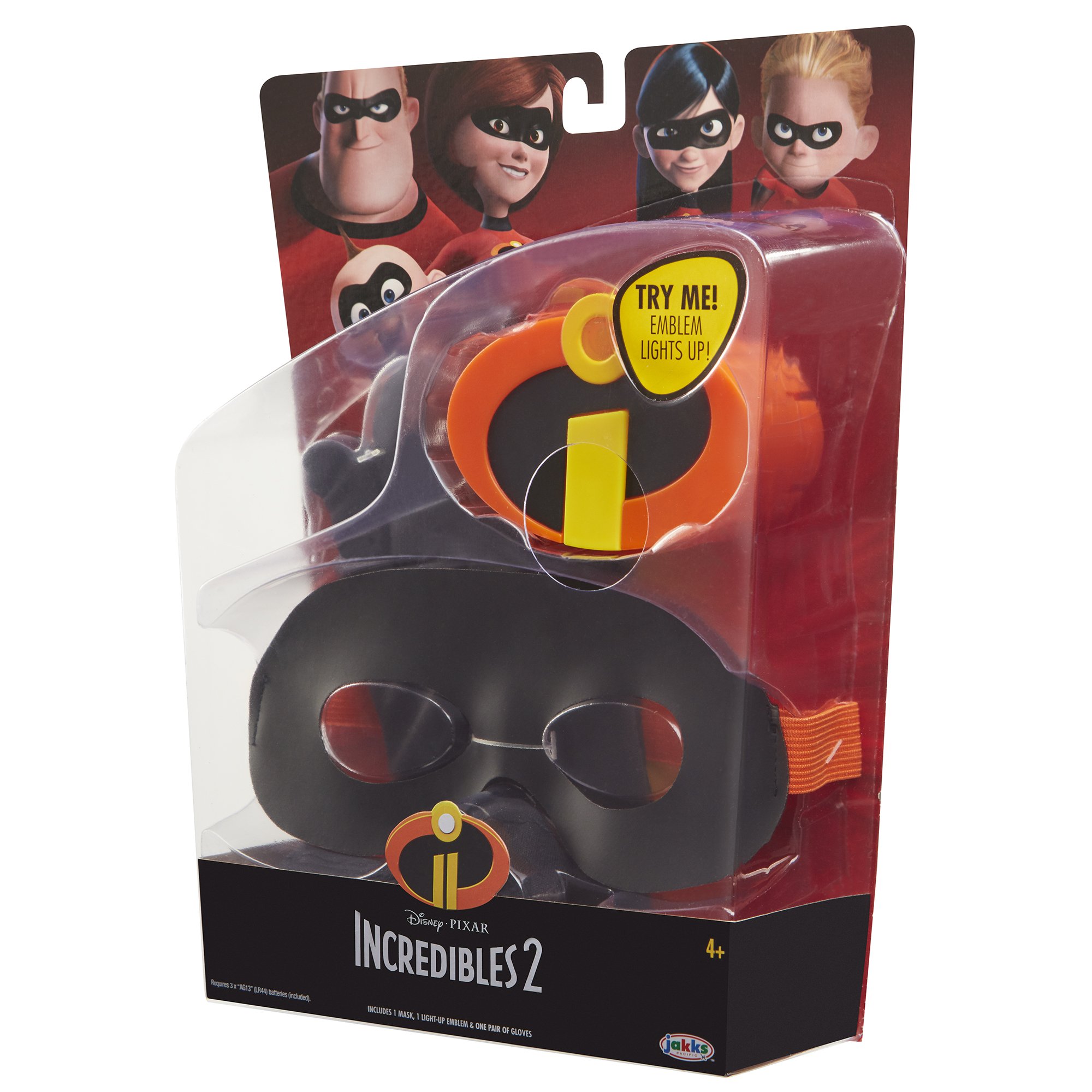 The Incredibles 2 Gear Set, 3-Piece (Mask/Gloves/Emblem), Black, Ages: 4-8