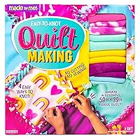 Made By Me Easy-to-Knot Quilt Making by Horizon Group USA, Create a 59” x 39” Fleece Quilt, No Cutting or Sewing Necessary, Includes 20 Fabric Squares & Felt Embellishments, Learn 4 Ways to Knot