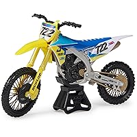Authentic Adam Enticknap 1:10 Scale Collector Die-Cast Toy Motorcycle Replica with Race Stand, for Collectors and Kids Age 5 and Up