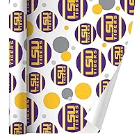 GRAPHICS & MORE LSU Wordmark with Jersey Stripes Gift Wrap Wrapping Paper Roll