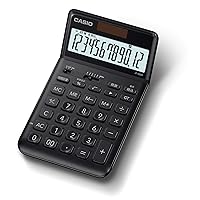 Casio JF-S200-BK-N Stylish Calculator, Black, 12 Digits, Just Type