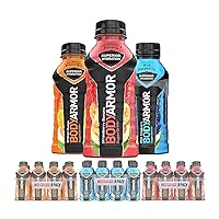 BODYARMOR Sports Drink Variety Pack, Coconut Water Hydration, Natural Flavors w Vitamins, Potassium Packed Electrolytes For Athletes, Strawberry Banana, Blue Raspberry, Orange Mango, 12 Oz - 24 pack