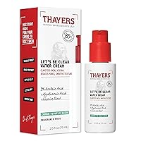 THAYERS Let's Be Clear Water Face Cream, Moisturizer with Azelaic Acid and Hyaluronic Acid, Skin Care for Combination to Oily Skin, 2.5 Oz