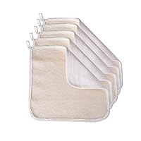 Soft-Weave Wash Cloths for Face and Body, Exfoliating Washcloth, White, 5 Count, Small