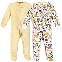 Hudson Baby Baby Girls' Premium Quilted Zipper Sleep and Play