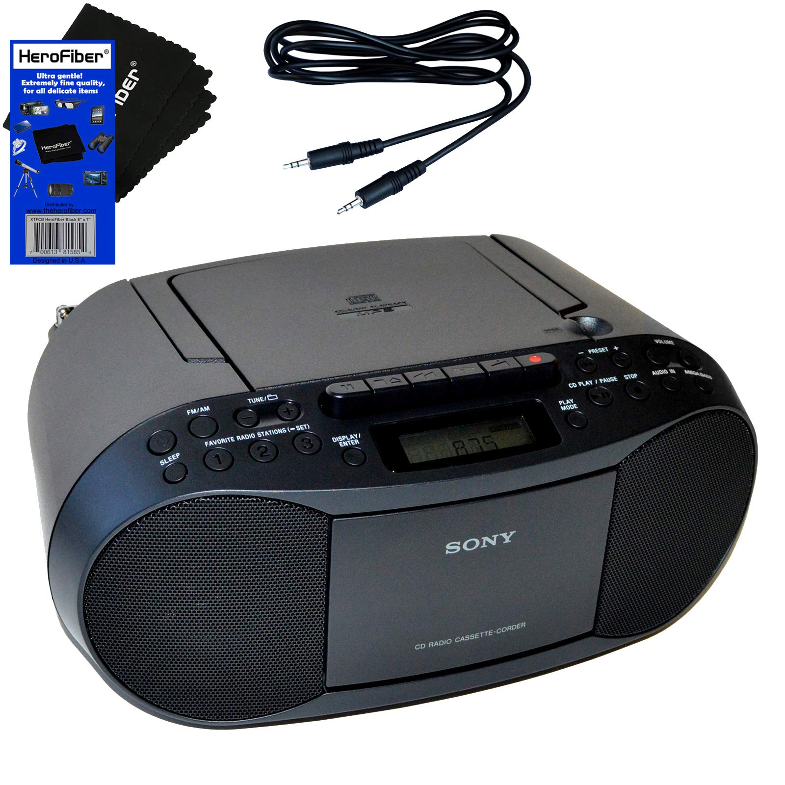 Mua Sony Compact Portable Stereo Sound System Boombox with MP3 CD Player,  Digital Tuner AM/FM Radio, Tape Cassette Recorder, Headphone Output &   Audio Auxiliary input Jack trên Amazon Mỹ chính hãng