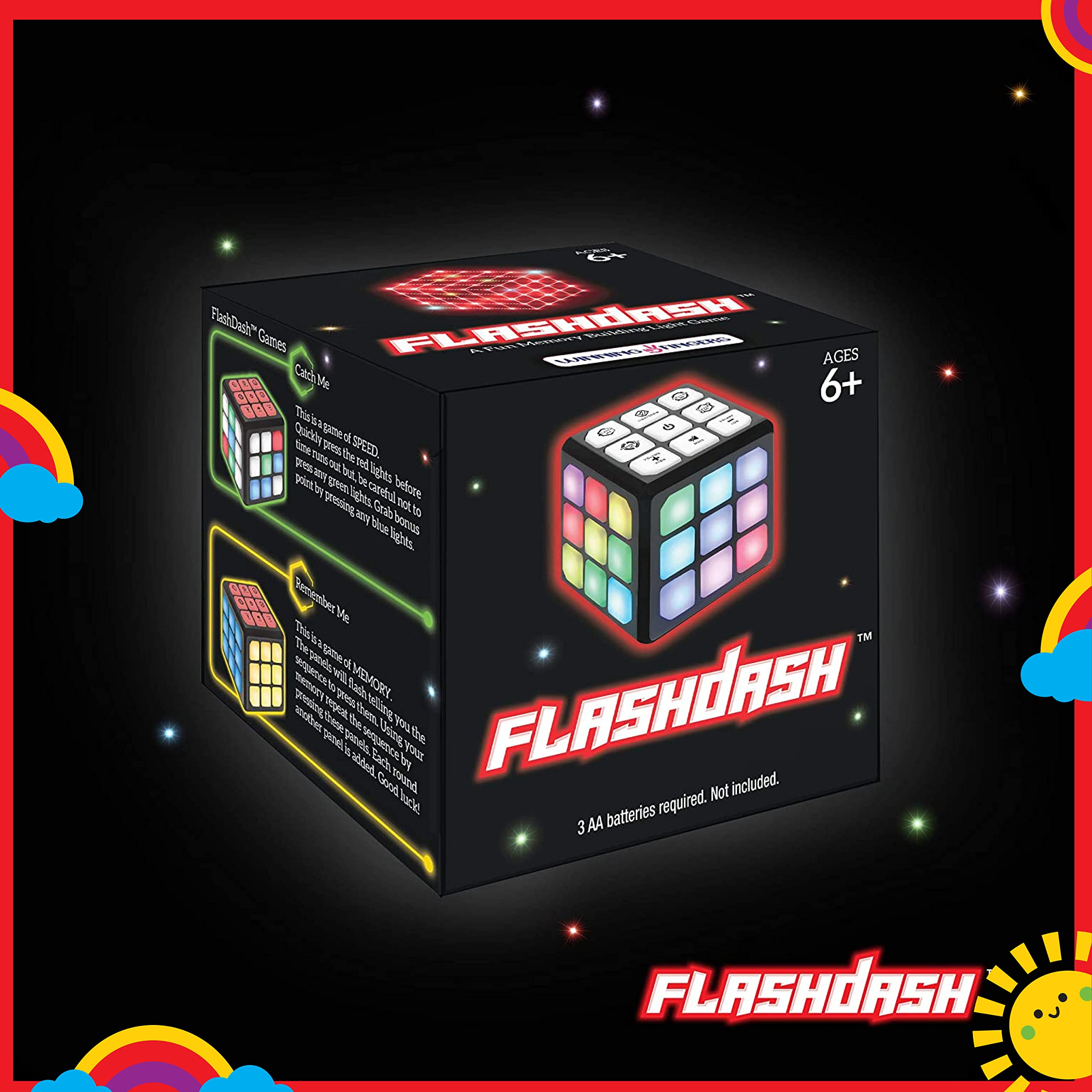 Winning Fingers Cube Toy - Rubric's Cube - Light Up Cubes - Memory & Brain Cube Game - Portable Flashing Cube - 4-in-1 Handheld Game for Kids- STEM Learning Toy for Kids- Improve Hand-Eye Coordination