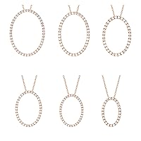 14K Rose Gold 1CT TDW Oval Shaped Diamond Pendant Necklace Gift for Women (I-J,I2)