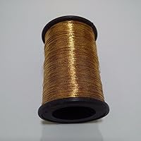 Old Gold - Spool of Shiny Metallic Thread Yarn - for Crochet Sewing Embroidery Handwork Artwork Jewelry