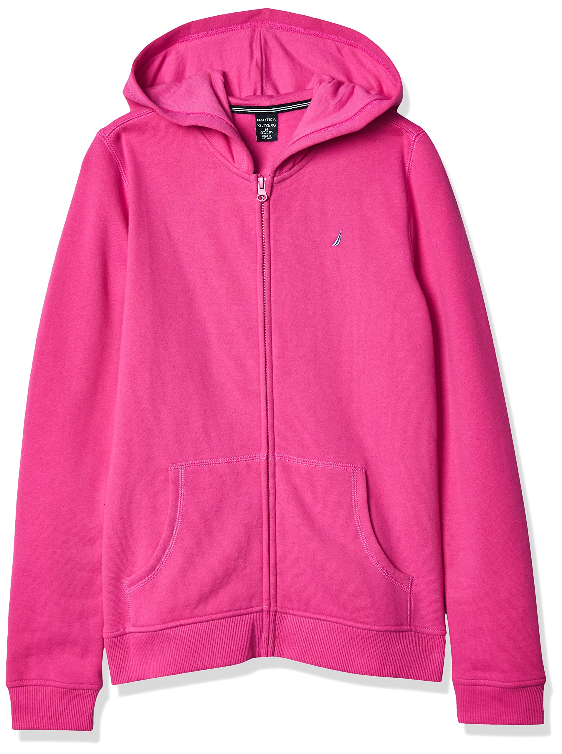 Nautica Girls' Fleece Full-Zip Hoodie Sweatshirt