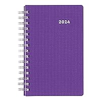Brownline 2024 DuraFlex Daily/Monthly Planner, Appointment Book, 12 Months, January to December, Twin-Wire Binding, 8