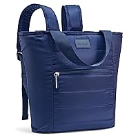 Fit & Fresh Insulated Cooler Bag, Leak Proof Waterproof Beach Cooler Backpack For Women, 18 Can Soft Insulated Cooler Tote Bag For Travel, Lunch Bag for Women, Beach Bag & Travel Bag, Midnight Blue