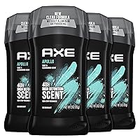 AXE Apollo Deodorant Stick For Long Lasting Odor Protection, Sage And Cedarwood Men's Deo, Aluminum Free 3oz 4 Count