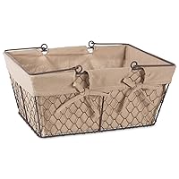 DII Farmhouse Chicken Wire Egg Basket, Storage Baskets with Liner, Natural, 16x12x7.88