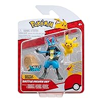 Pokemon Articulated Battle Figure Set Multi-Pack (Omanyte, Lucario and Pikachu)