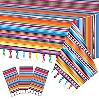 3Pcs Mexican Serape Fiesta Tablecloth Decorations, 108