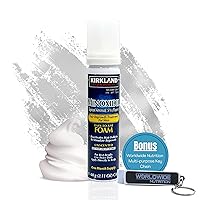 Worldwide Nutrition Bundle: KIRKLAND Minoxidil Topical Aerosol 5% Foam - Minoxidil For Men Hair Loss Regrowth Treatment - Monoxide for Men Hair - 2.11oz, 1 Count with Multi-Purpose Key Chain