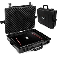 CASEMATIX Waterproof Laptop Hard Case for 15-17 inch Gaming Laptops & Accessories - Heavy Duty Hard Laptop Case Compatible with 15.6 and 17.3 inch Gaming Laptops and Gaming Laptop Accessories