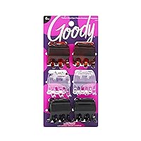 Goody Classic Claw Hair Clips - 6-Count, Clear, Brown and Black - 1/2 Claw Will Gently Keep Hair Secured In Place with a Long Lasting Hold, color may vary