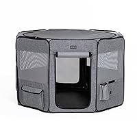 Petsfit Portable Dog Playpen for for Large Dogs/Cat/Rabbit/Chick, with Water Bottle Holder and Carrying Case, for Travel/Indoor/Outdoor Use, Large (45.5