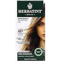 Herbatint Permanent Haircolor Gel, 6D Dark Golden Blonde, Alcohol Free, Vegan, 100% Grey Coverage - 4.56 oz Herbatint Permanent Haircolor Gel, 6D Dark Golden Blonde, Alcohol Free, Vegan, 100% Grey Coverage - 4.56 oz
