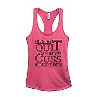Funny Saying Workout Tank Tops I Wont Quit But I Will Cuss Royaltee Gym Shirts