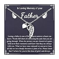 Sympathy Gifts for Loss of Mother Father Remembrance Gifts Angel Wing Heart Pendant Necklace Memorial Gifts