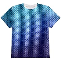 Halloween Blue Ice Dragon Scales Costume All Over Youth T Shirt Multi