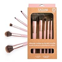 TADA Natural Beauty Makeup Brush Set 5Pcs Makeup Brushes Setting Loose Powder Highlighter Blush Eyeshadow Eyeliner brush (Pink)