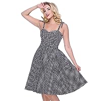 Bettie Page Albuquerque Dress in Black Dots