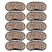10 Pack Leopard Eye Masks Cover Sleep Mask Shade Cover for Sleeping,Shift Work,Office Nap,Relieve Stress,Travel Pouch Night Blindfold Airplane Relaxing Eyeshade Cover with Nose Pad for Men Women Kids