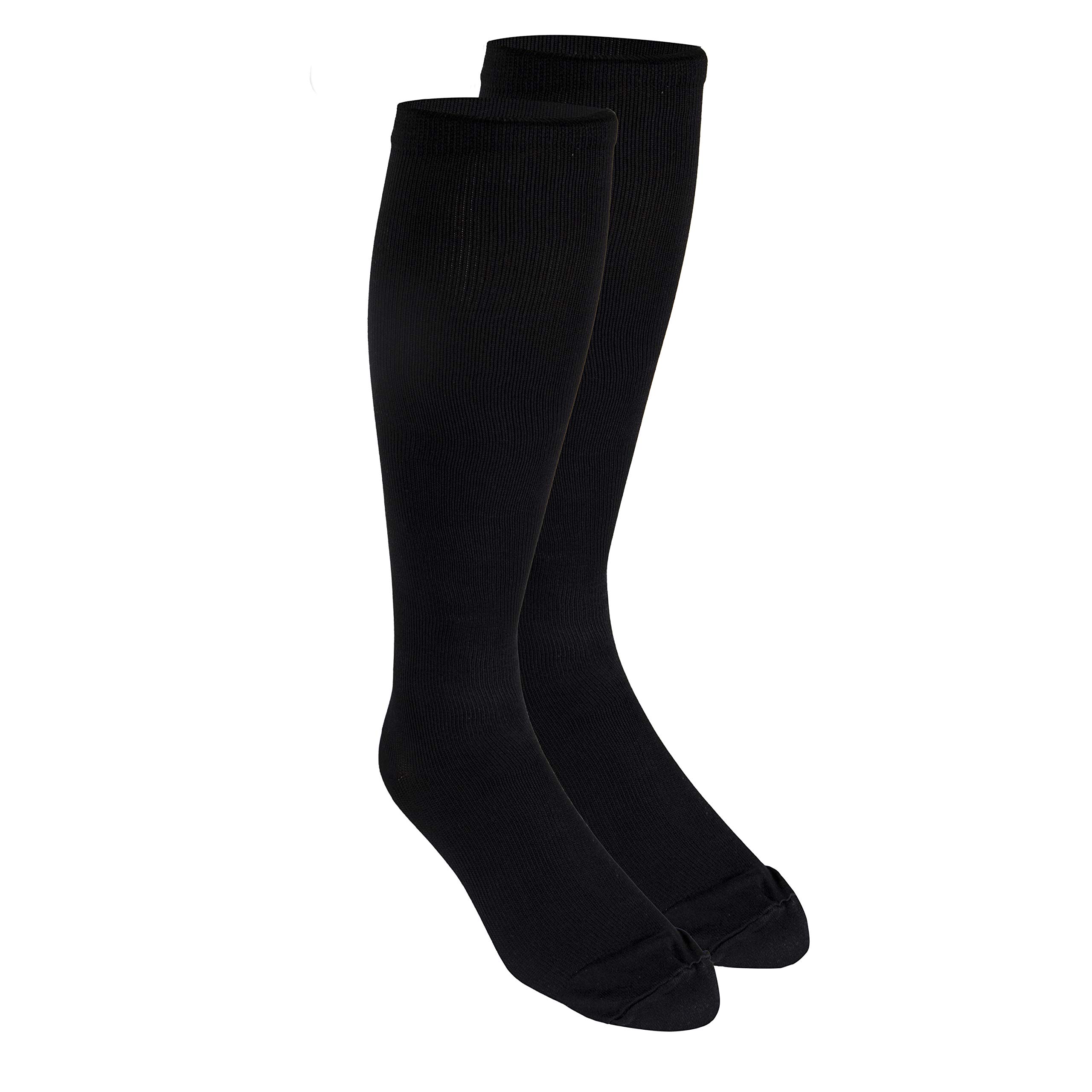 Truform Compression Socks, 20-30 mmHg, Men's Dress Socks, Knee High Over Calf Length, Black, X-Large, 1944BL-XL