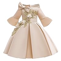 Children's New Year's Dress,Girls' Color Matching Evening Dresses,Girls' Bowknot Pettiskirt Princess Dresses.