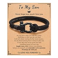 To My Boys Bracelet Gifts for Son Grandson Bonus Son Nephew Bracelets Confirmation Graduation Birthday Christmas Gifts for Teen Boys